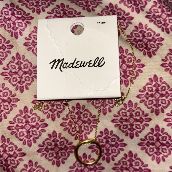 NWT Madewell Oval Pendant Necklace vintage gold - Picture 2 of 4
